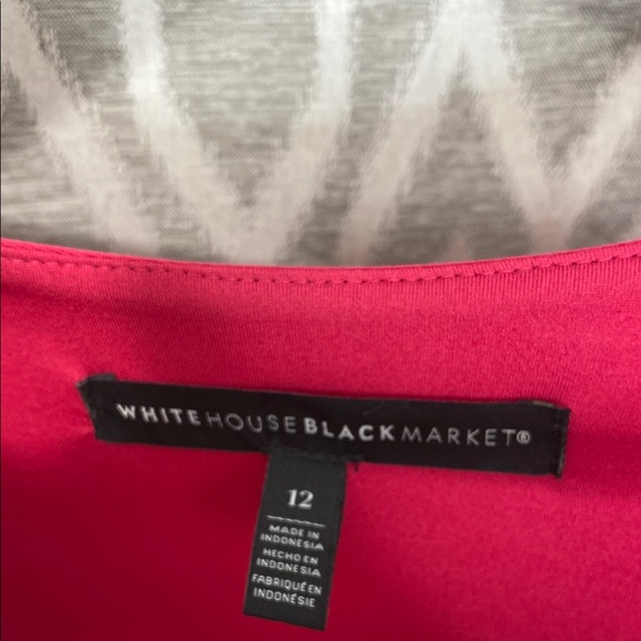 WHBM Red Sheath Dress with V-Neck & 3/4 Sleeves Studded Cocktail Dress Size: 12 - Picture 2 of 5